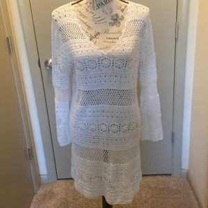 d & co. denim+company white swimsuit coverup sz M